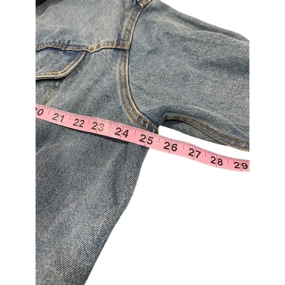 Wrangler Trucker Jacket Mens Size XL Kone Ranger Denim Jeans Upcycled Vintage - Picture 7 of 7